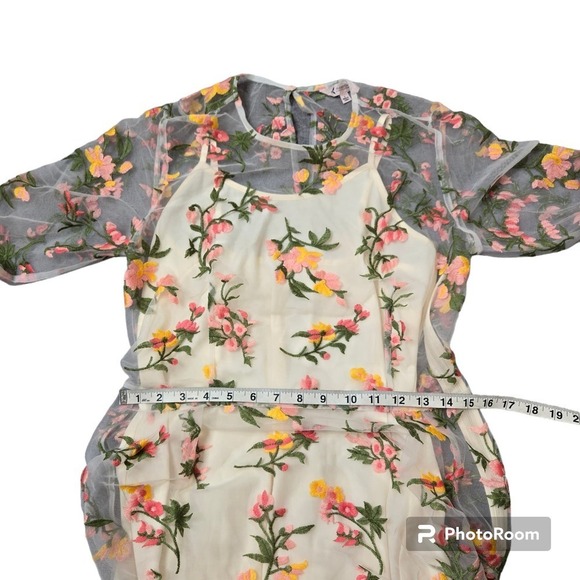 Nanette Lepore Floral Embroidered Illusion Dress - Picture 8 of 9